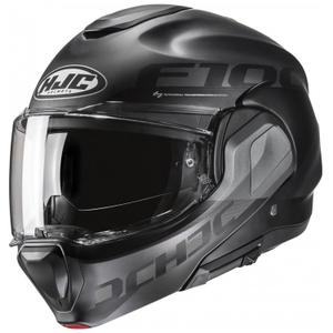 Casco moto apribile HJC F100 Hetal MC5SF nero-grigio