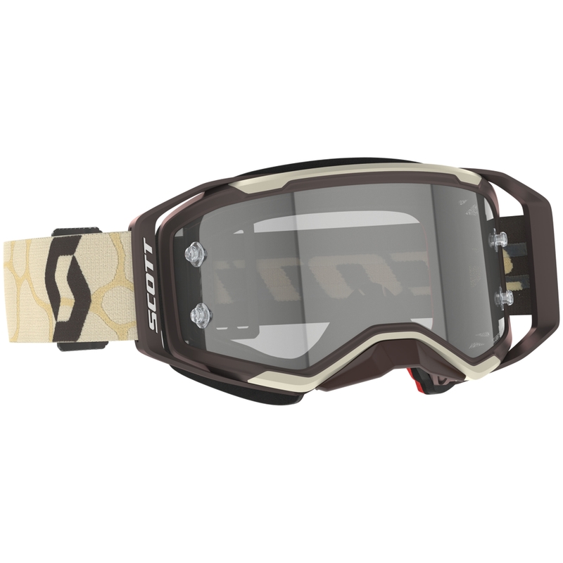 Occhiali motocross SCOTT Prospect 2.0 LS beige-marrone con plexiglass grigio fotosensibile