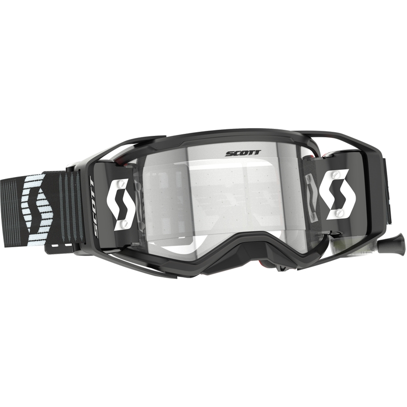 Occhiali motocross SCOTT Prospect 2.0 Super WFS nero-bianco con plexiglass trasparente