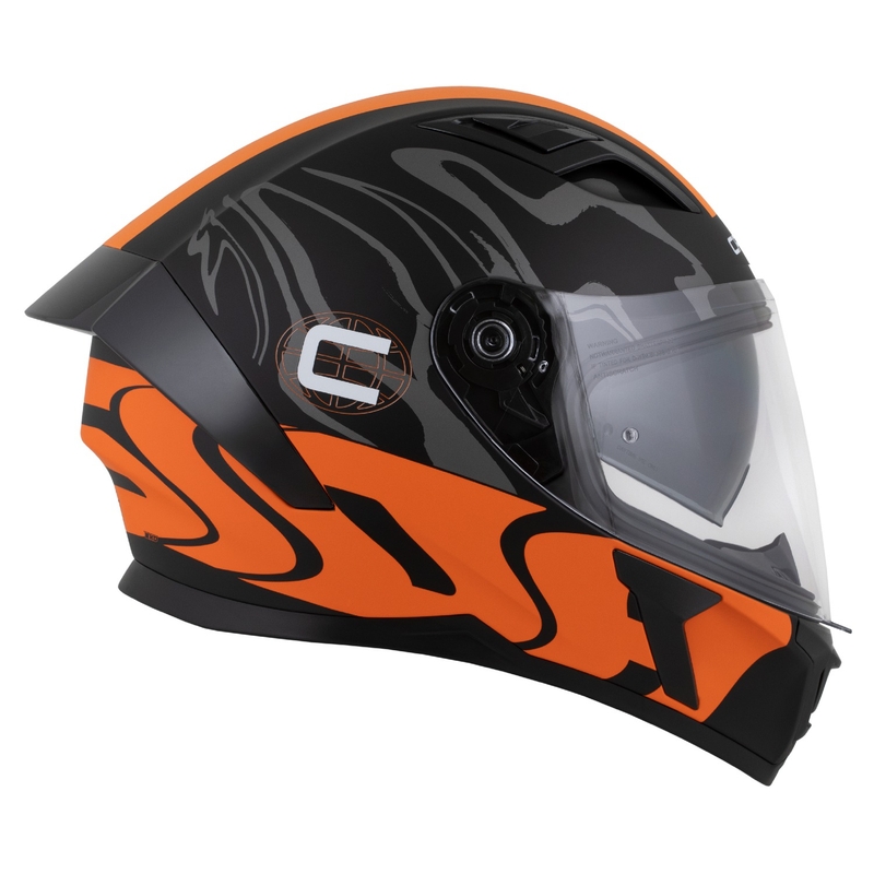Casco integrale Cassida Orbit Multivers nero opaco-arancio-grigio-bianco
