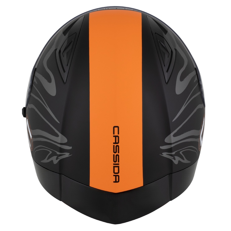 Casco integrale Cassida Orbit Multivers nero opaco-arancio-grigio-bianco
