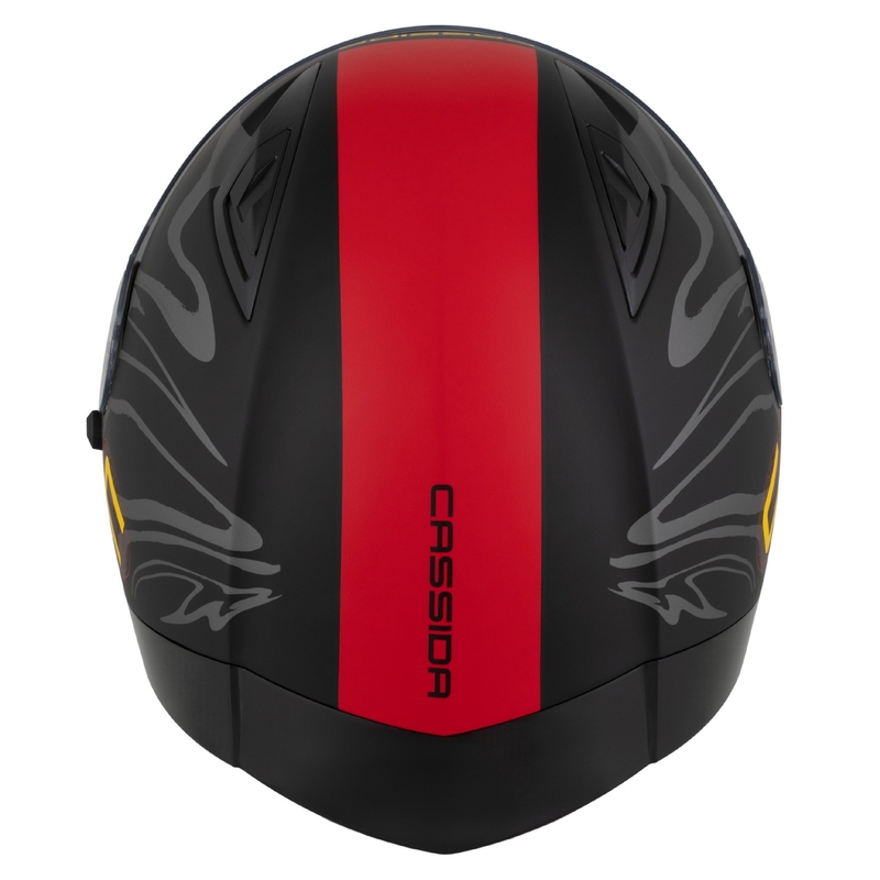 Casco integrale Cassida Orbit Multivers nero opaco-rosso-grigio-giallo