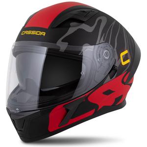 Casco integrale Cassida Orbit Multivers nero opaco-rosso-grigio-giallo