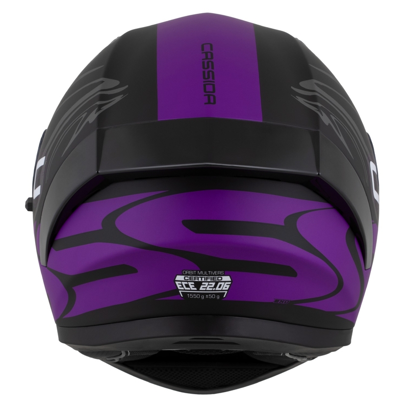 Casco integrale Cassida Orbit Multivers nero opaco-viola-grigio-bianco