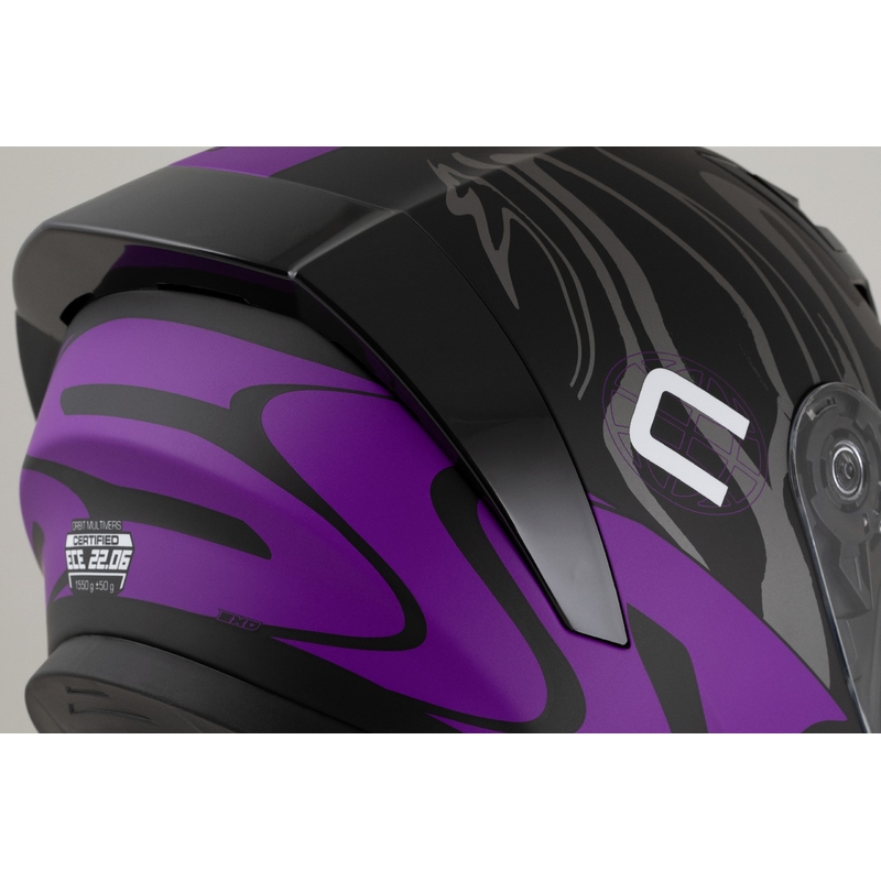 Casco integrale Cassida Orbit Multivers nero opaco-viola-grigio-bianco