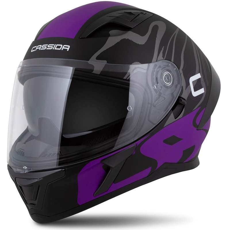 Casco integrale Cassida Orbit Multivers nero opaco-viola-grigio-bianco