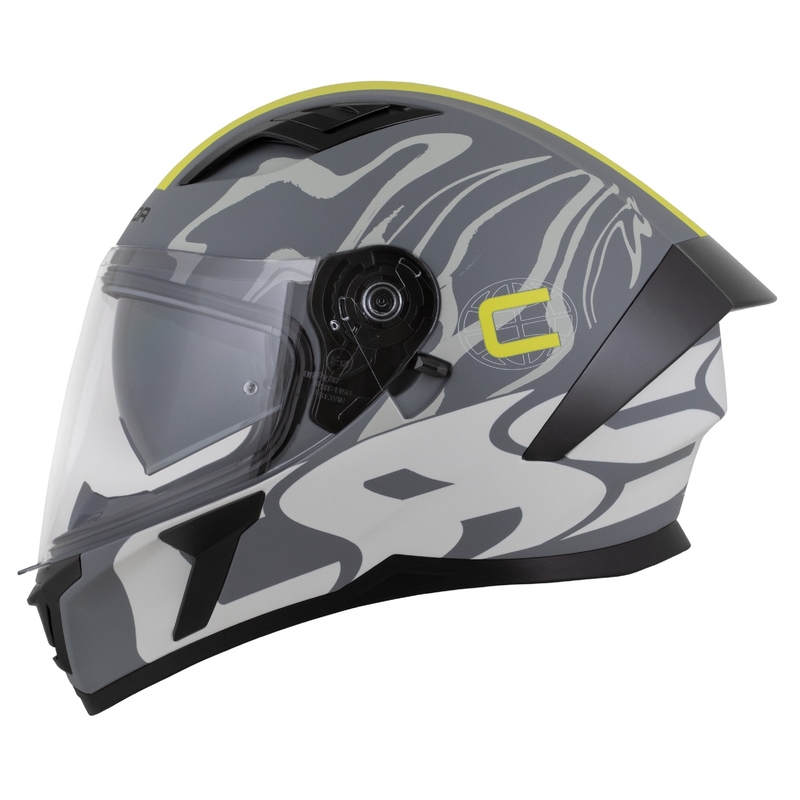 Casco integrale Cassida Orbit Multivers grigio opaco-giallo fluo-nero