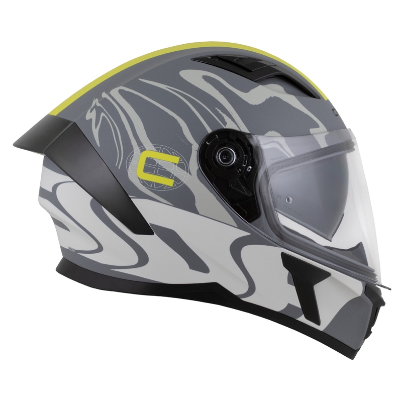 Casco integrale Cassida Orbit Multivers grigio opaco-giallo fluo-nero