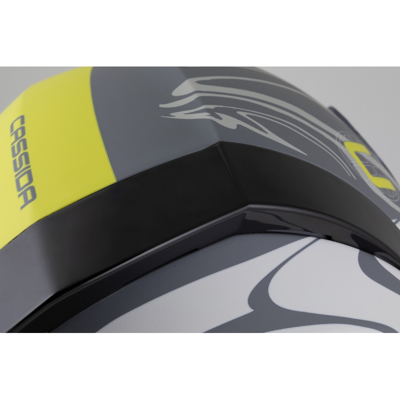 Casco integrale Cassida Orbit Multivers grigio opaco-giallo fluo-nero