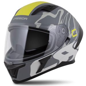 Casco integrale Cassida Orbit Multivers grigio opaco-giallo fluo-nero