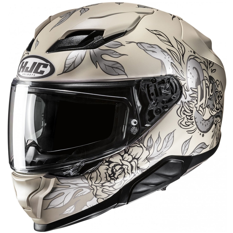 Casco integrale da moto HJC F71 Eliz MC9SF beige-grigio