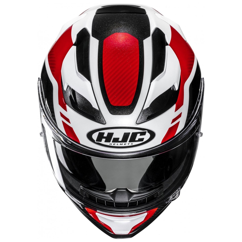 Casco integrale da moto HJC F71 Tozz MC1 bianco-rosso-nero