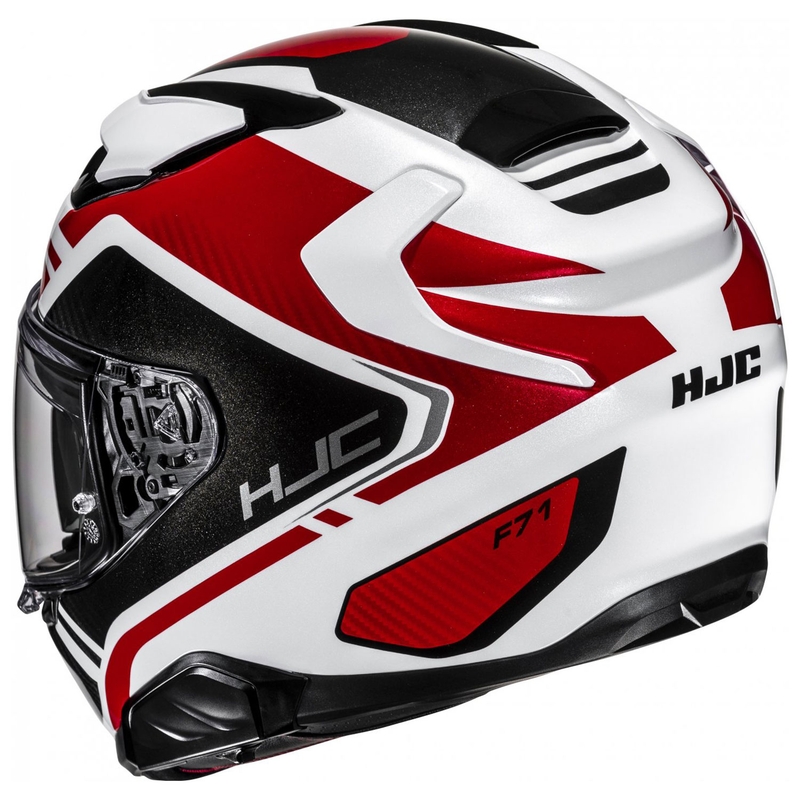 Casco integrale da moto HJC F71 Tozz MC1 bianco-rosso-nero