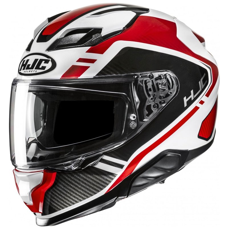 Casco integrale da moto HJC F71 Tozz MC1 bianco-rosso-nero