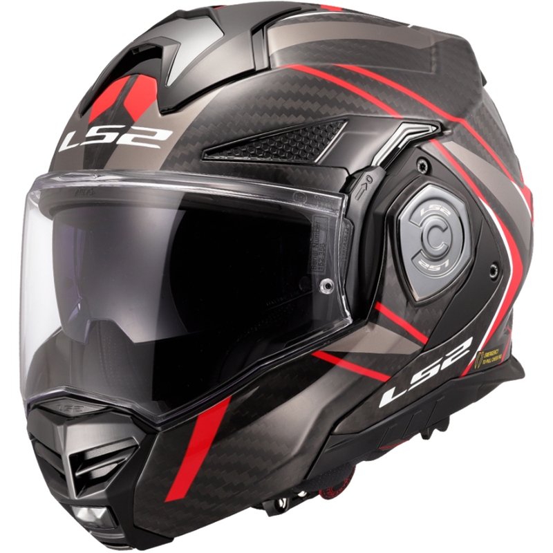 Casco moto modulare LS2 FF901 Advant XC Future II nero-rosso