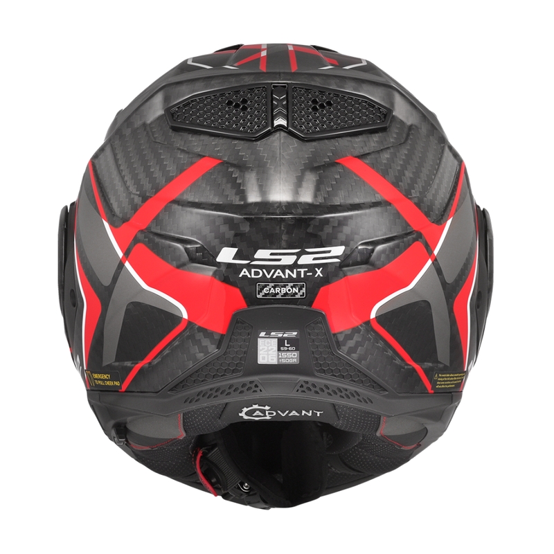 Casco moto modulare LS2 FF901 Advant XC Future II nero-rosso