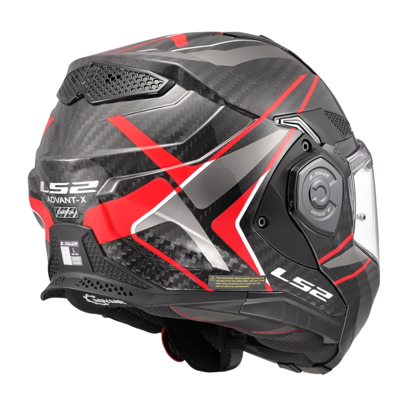 Casco moto modulare LS2 FF901 Advant XC Future II nero-rosso