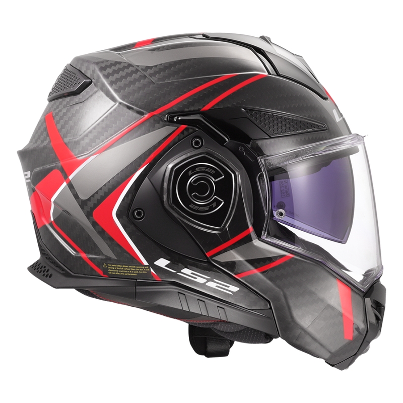 Casco moto modulare LS2 FF901 Advant XC Future II nero-rosso