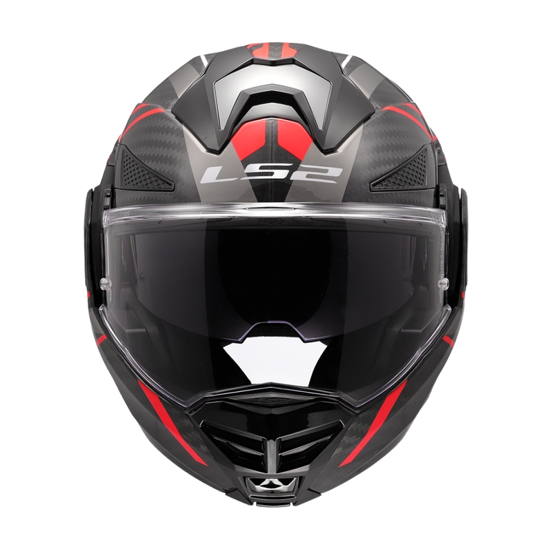 Casco moto modulare LS2 FF901 Advant XC Future II nero-rosso