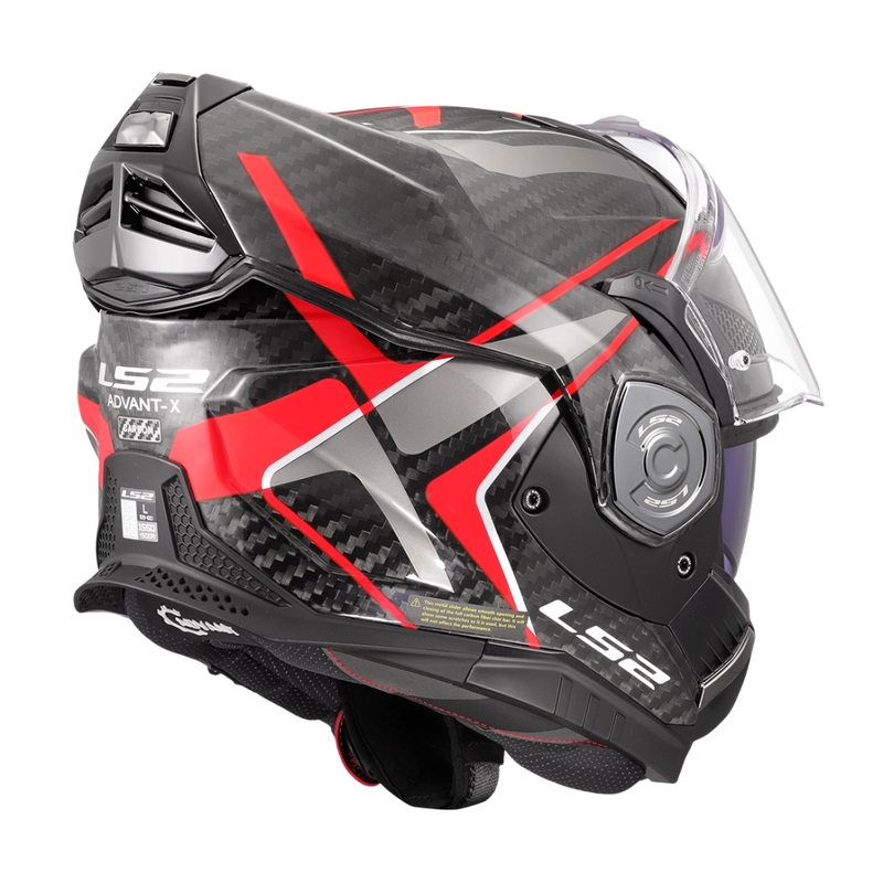 Casco moto modulare LS2 FF901 Advant XC Future II nero-rosso