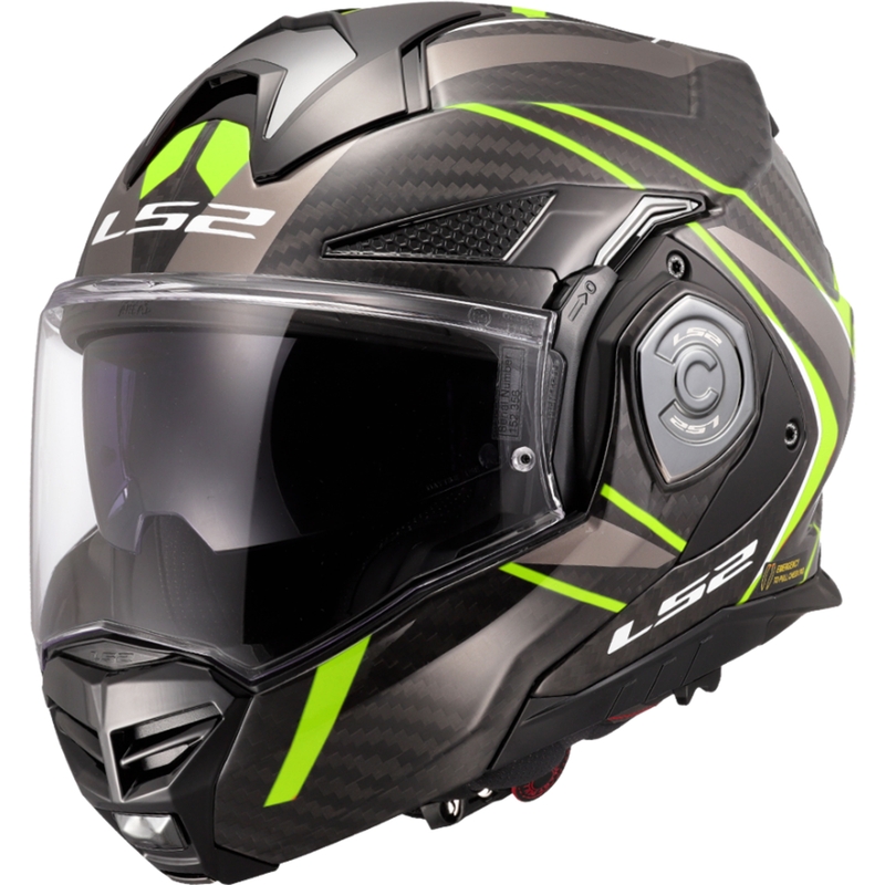 Casco da moto apribile LS2 FF901 Advant XC Future II nero-giallo fluo