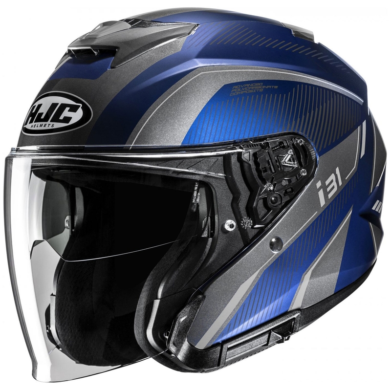 Casco moto aperto HJC i31 Reno MC2 grigio-blu