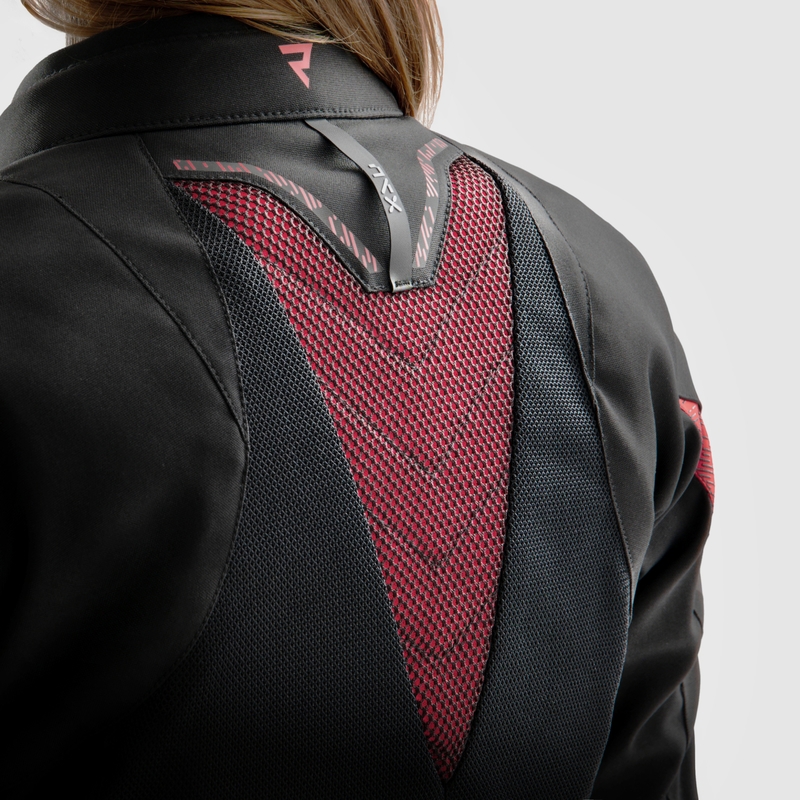 Giacca moto da donna Rebelhorn Jax nero-rosso