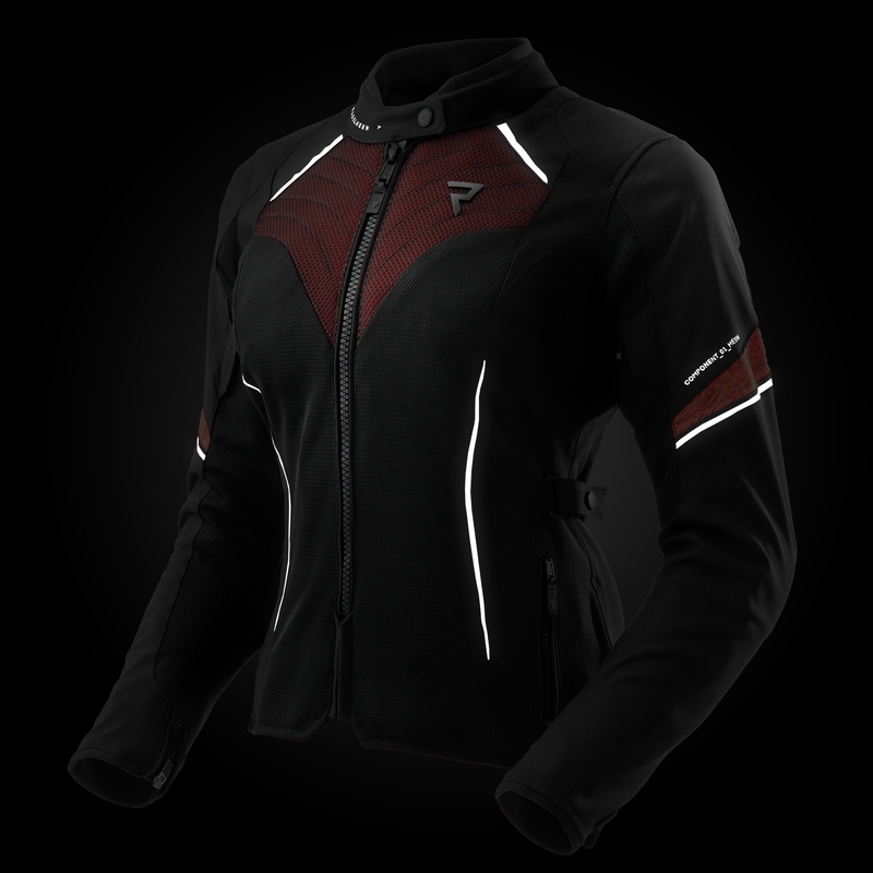 Giacca moto da donna Rebelhorn Jax nero-rosso