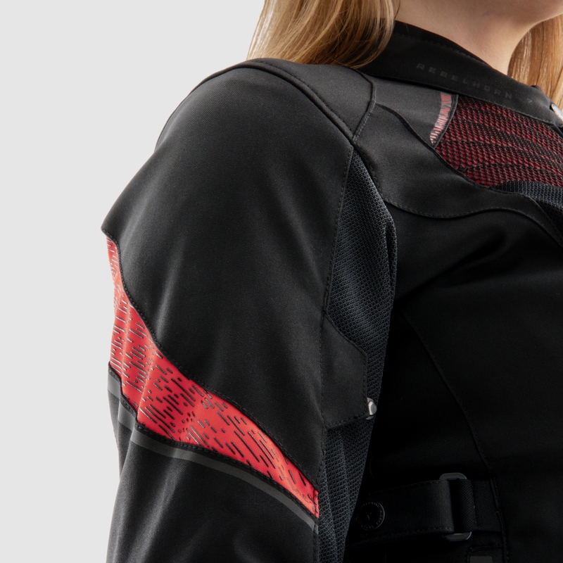 Giacca moto da donna Rebelhorn Jax nero-rosso