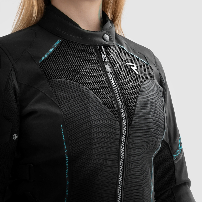 Giacca moto da donna Rebelhorn Jax nero-menta