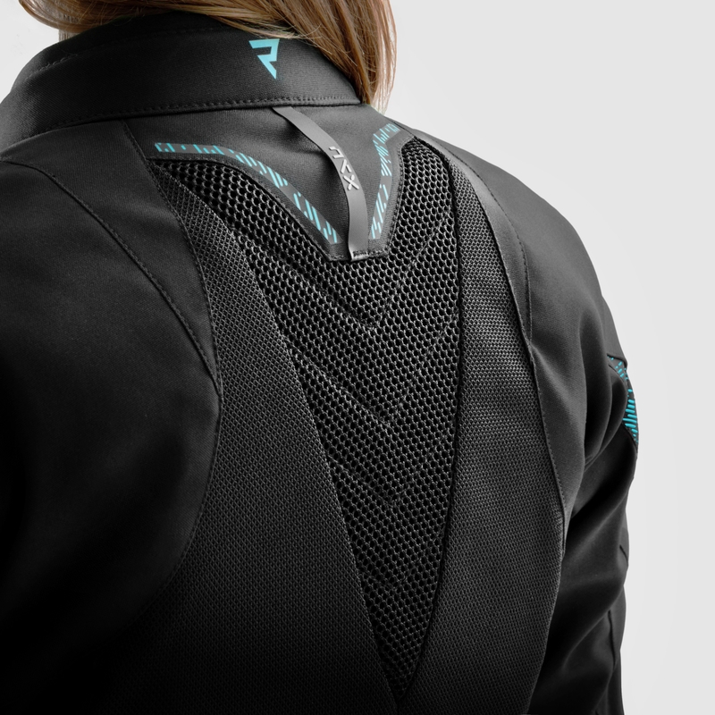 Giacca moto da donna Rebelhorn Jax nero-menta