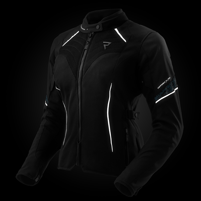 Giacca moto da donna Rebelhorn Jax nero-menta