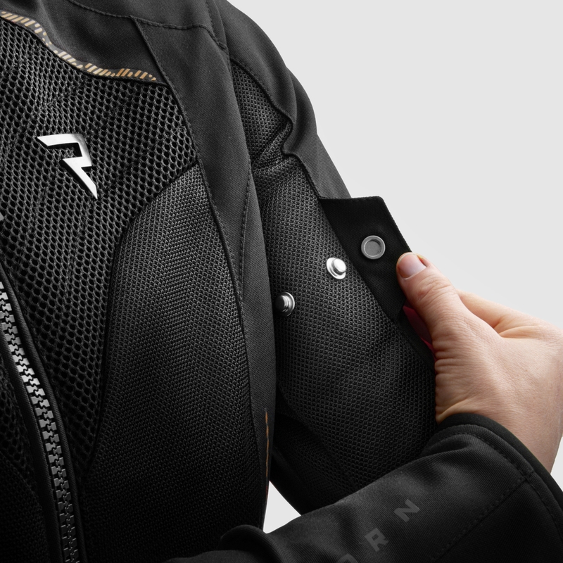 Giacca moto da donna Rebelhorn Jax nera e oro