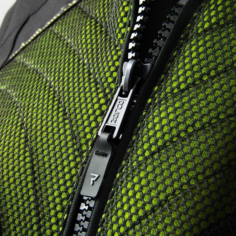 Giacca moto da donna Rebelhorn Jax nero-giallo fluo