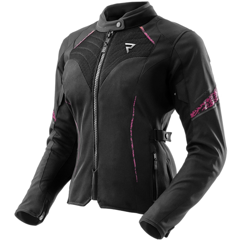 Giacca moto da donna Rebelhorn Jax nero-rosa