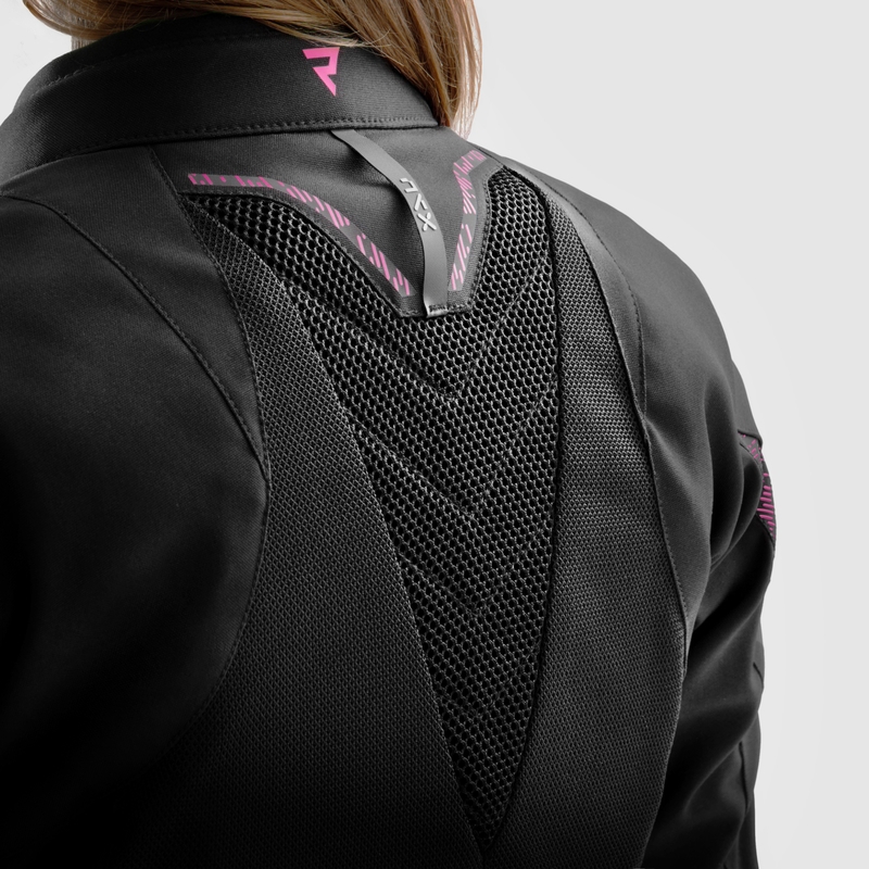 Giacca moto da donna Rebelhorn Jax nero-rosa