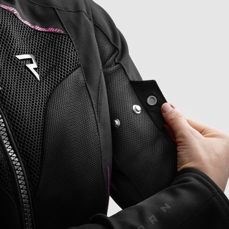 Giacca moto da donna Rebelhorn Jax nero-rosa