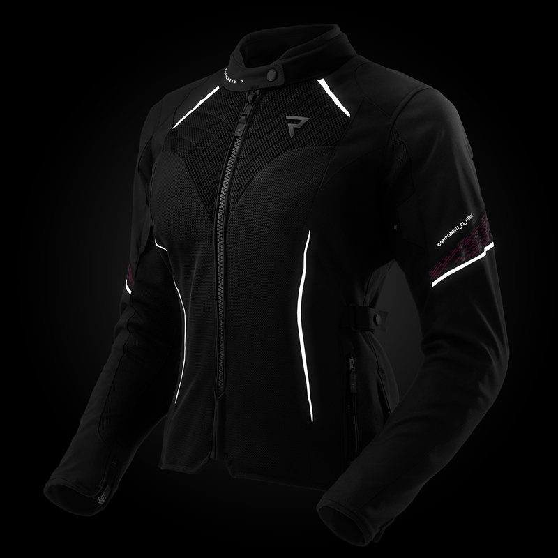 Giacca moto da donna Rebelhorn Jax nero-rosa