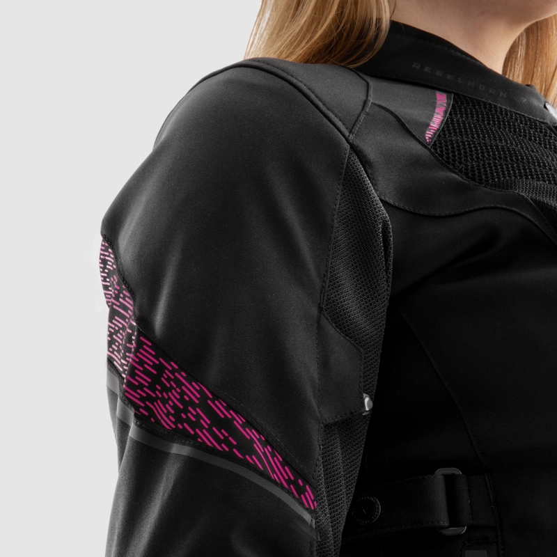 Giacca moto da donna Rebelhorn Jax nero-rosa