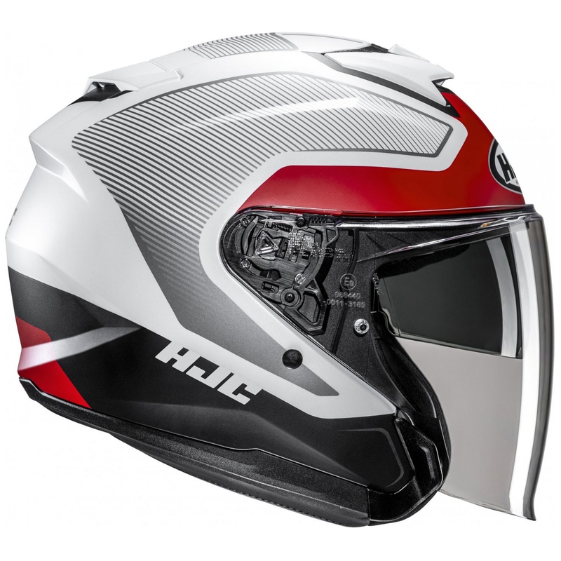 Casco moto aperto HJC i31 Tevis MC1SF bianco-nero-rosso