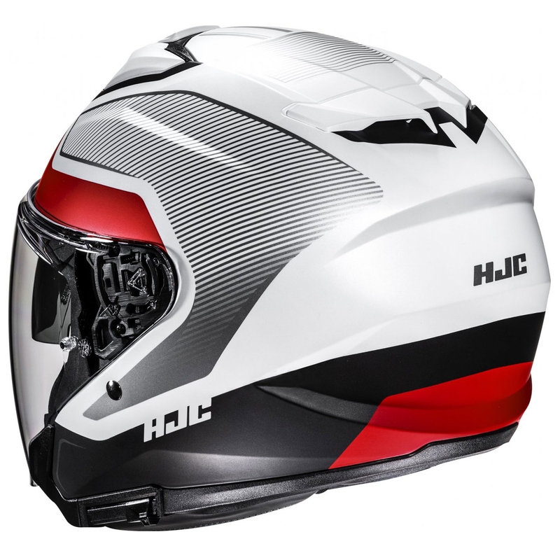 Casco moto aperto HJC i31 Tevis MC1SF bianco-nero-rosso