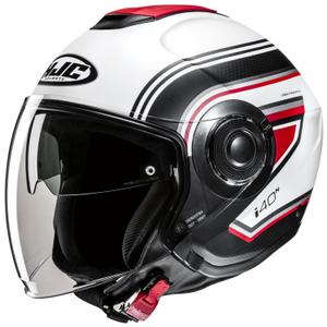 Casco moto aperto HJC i40N Linia MC1SF rosso-nero-bianco
