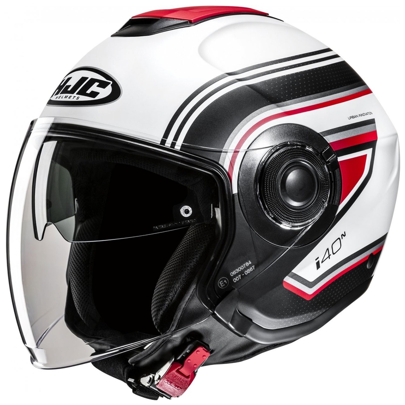 Casco moto aperto HJC i40N Linia MC1SF rosso-nero-bianco