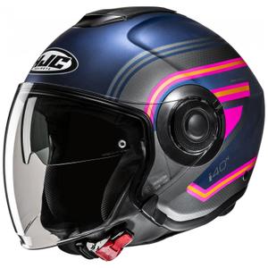 Casco Moto Aperto HJC i40N Linia MC28SF Blu-Grigio-Rosa