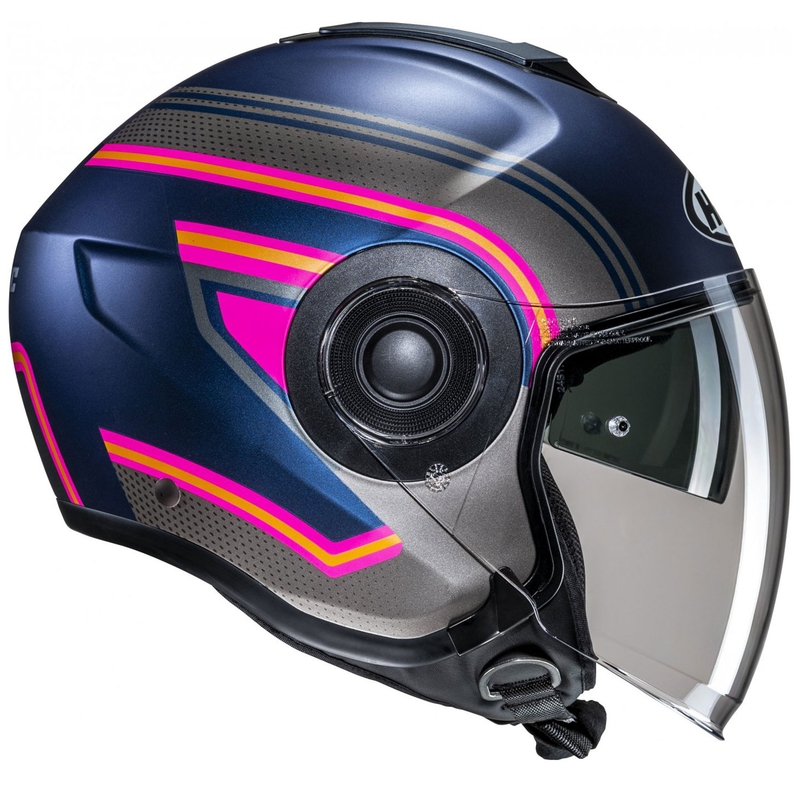 Casco Moto Aperto HJC i40N Linia MC28SF Blu-Grigio-Rosa