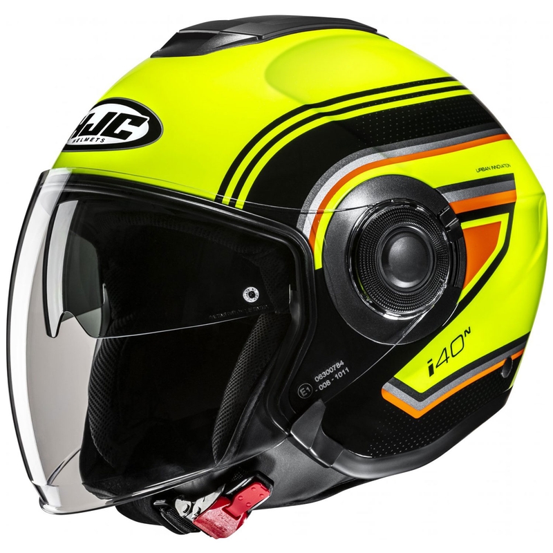 Casco moto aperto HJC i40N Linia MC3H giallo fluo-nero
