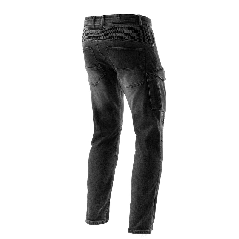 Jeans da motociclista Rebelhorn Vandal Mono, neri lavati
