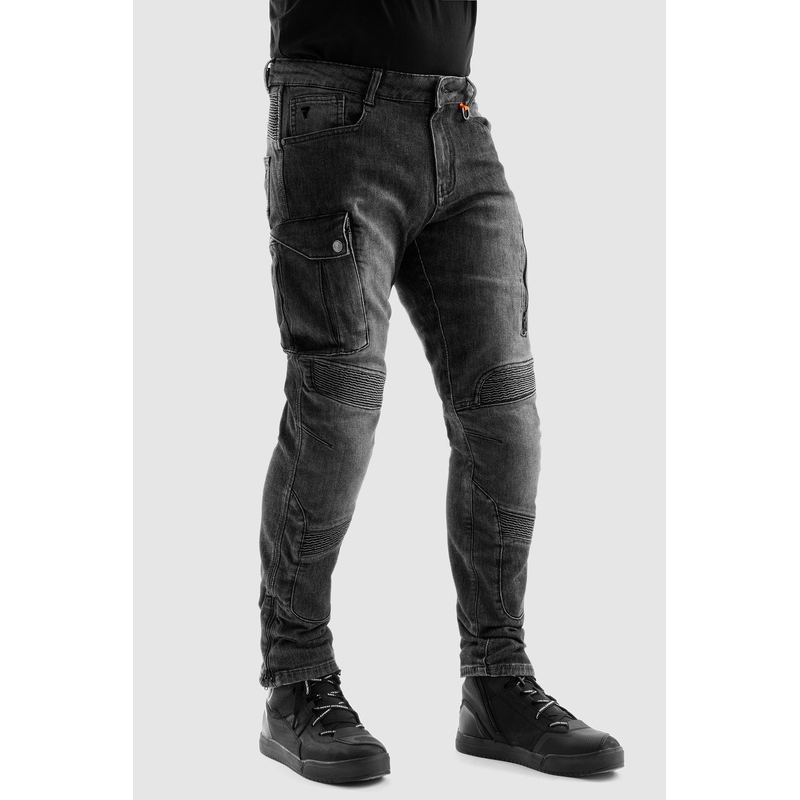 Jeans da motociclista Rebelhorn Vandal Mono, neri lavati