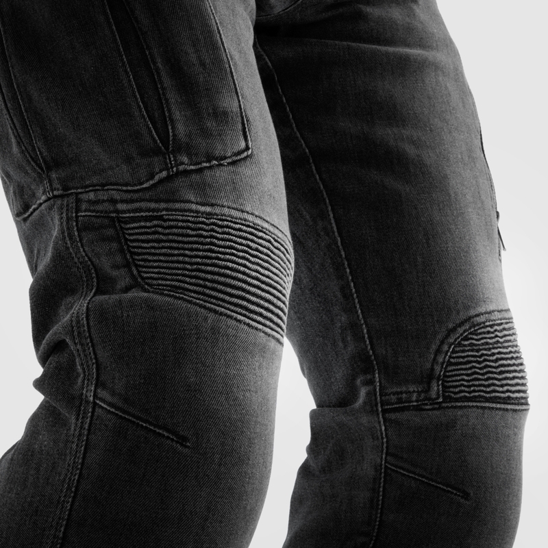 Jeans da motociclista Rebelhorn Vandal Mono, neri lavati