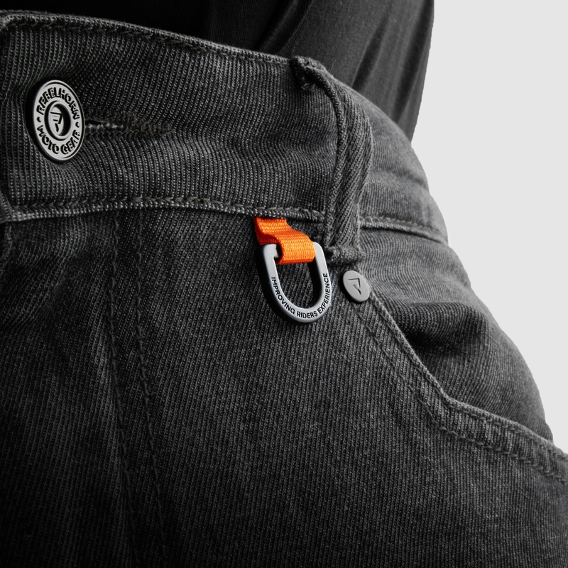 Jeans da motociclista Rebelhorn Vandal Mono, neri lavati